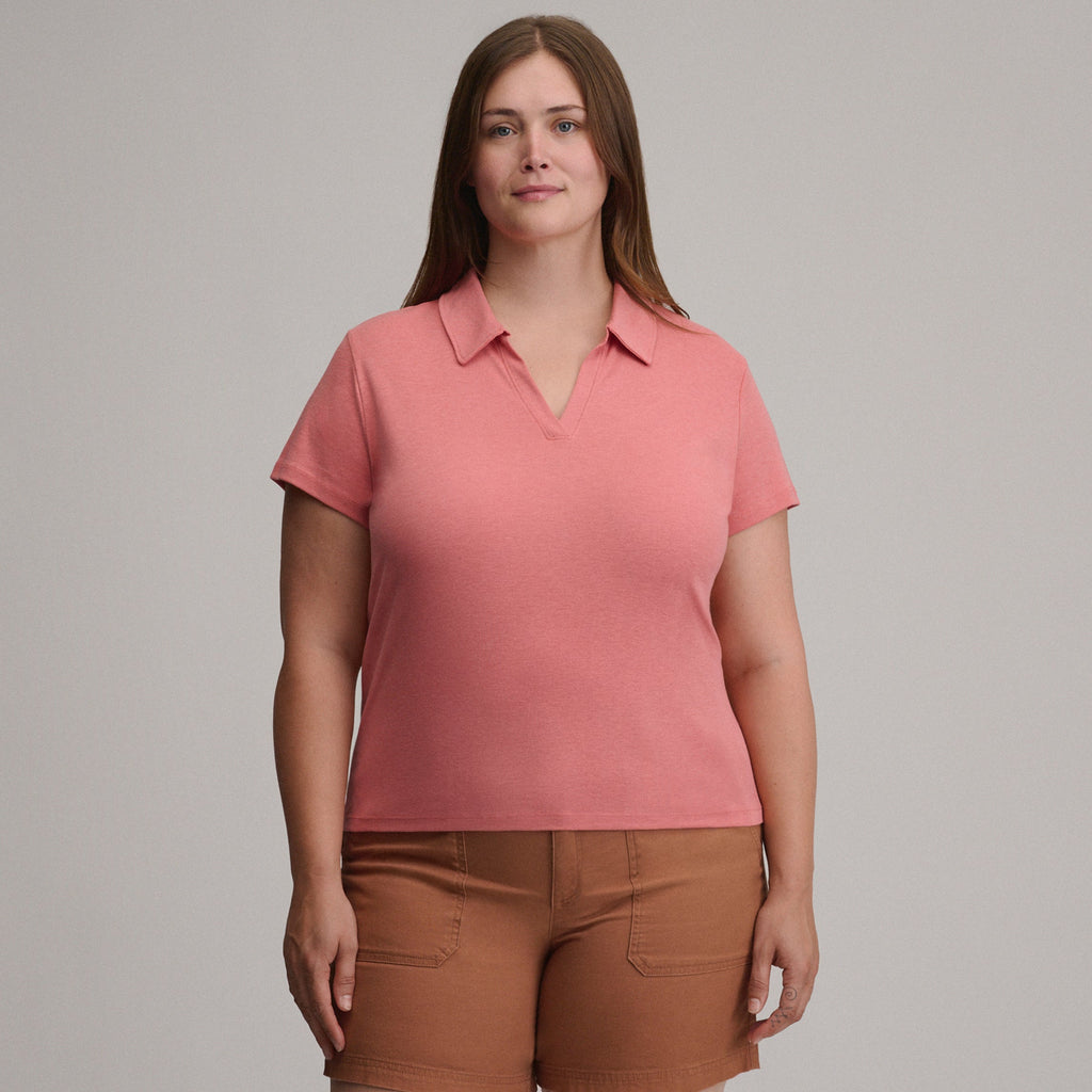 Women's Everyday Short Sleeve Collared Split Neck
