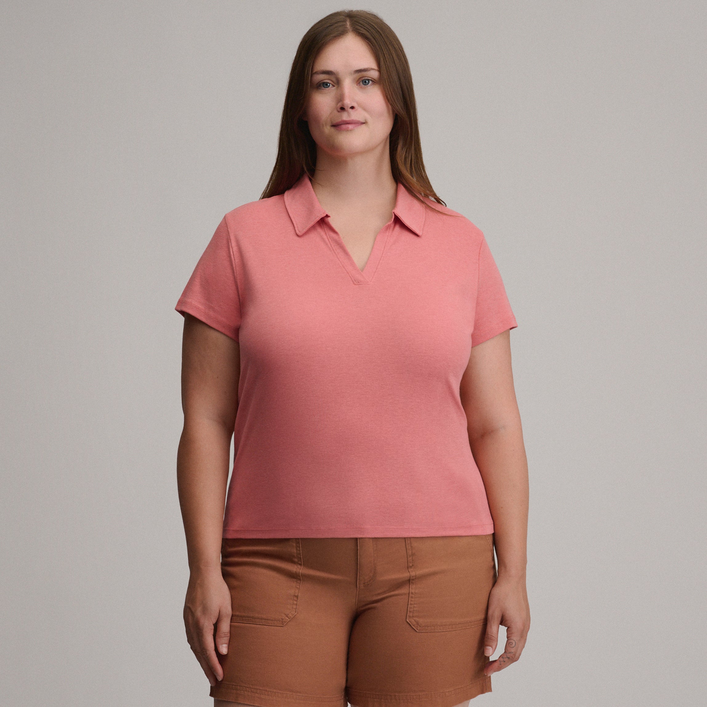 Women's Everyday Short Sleeve Collared Split Neck