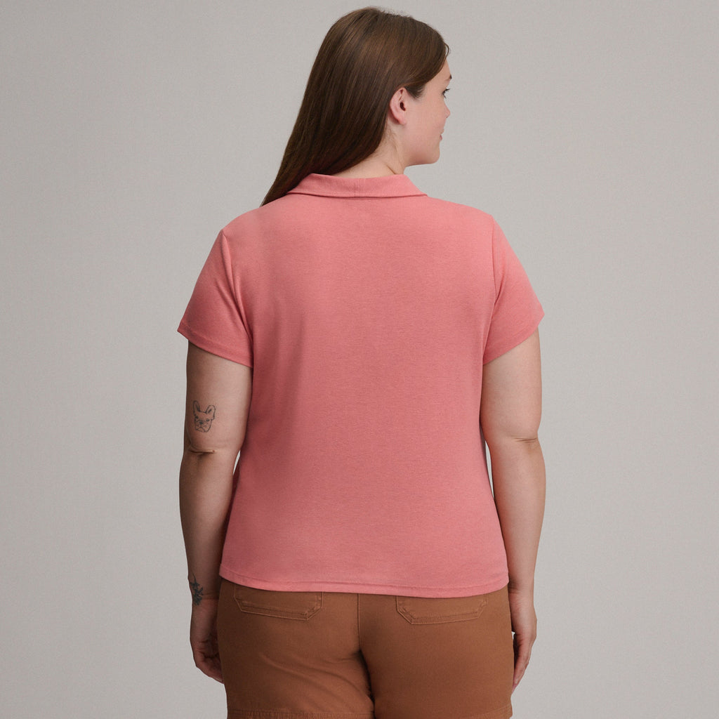 Women's Everyday Short Sleeve Collared Split Neck