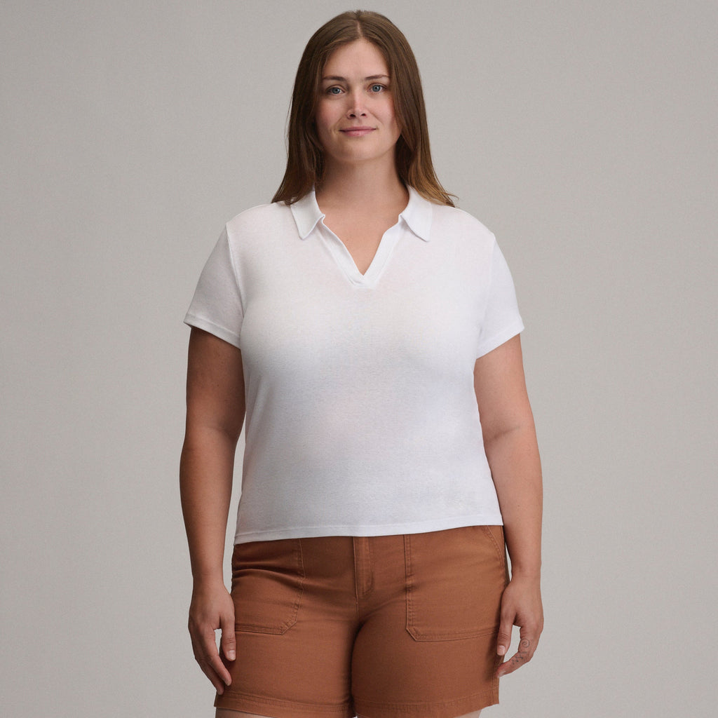 Women's Everyday Short Sleeve Collared Split Neck