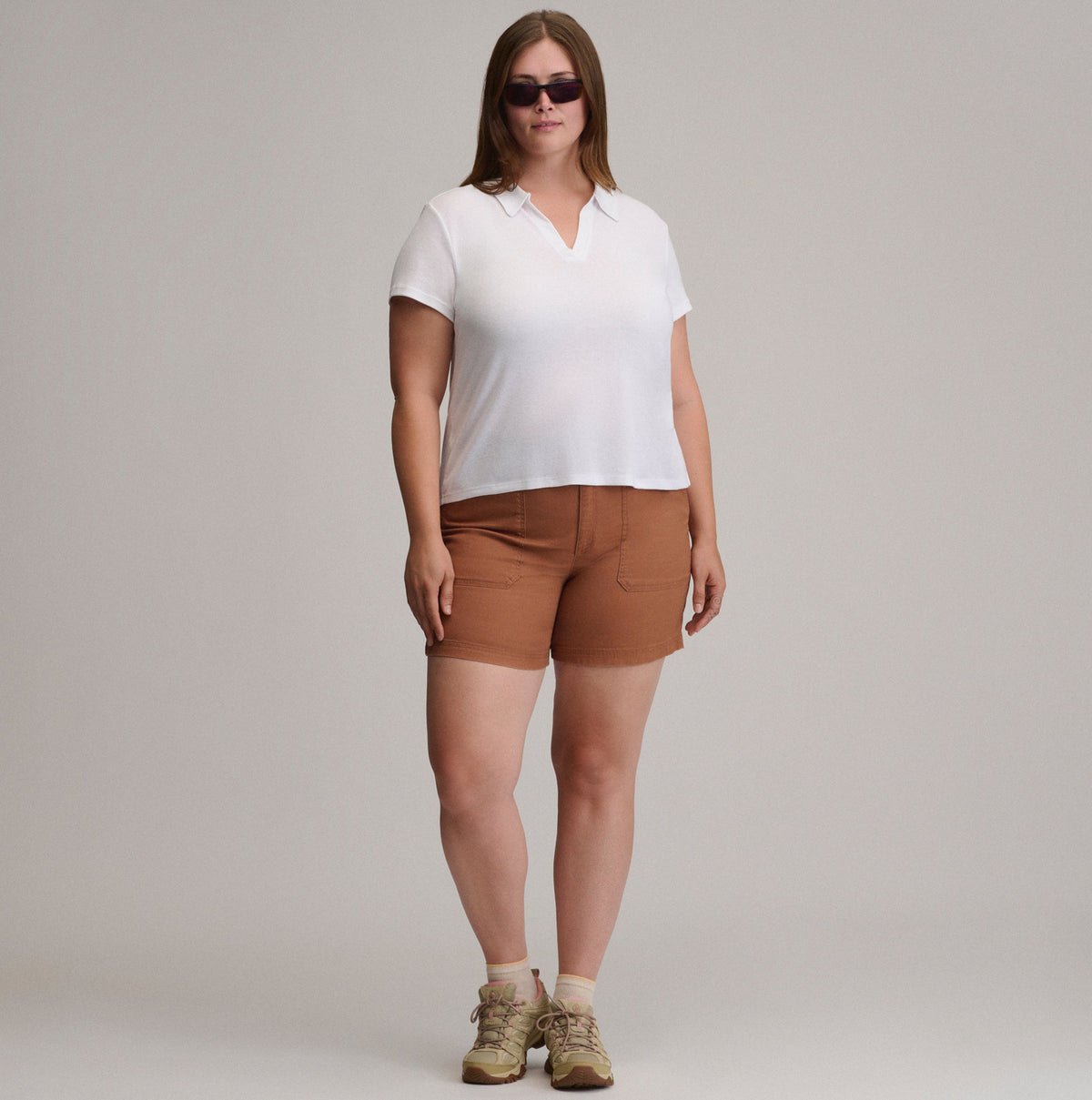 Women's Everyday Short Sleeve Collared Split Neck