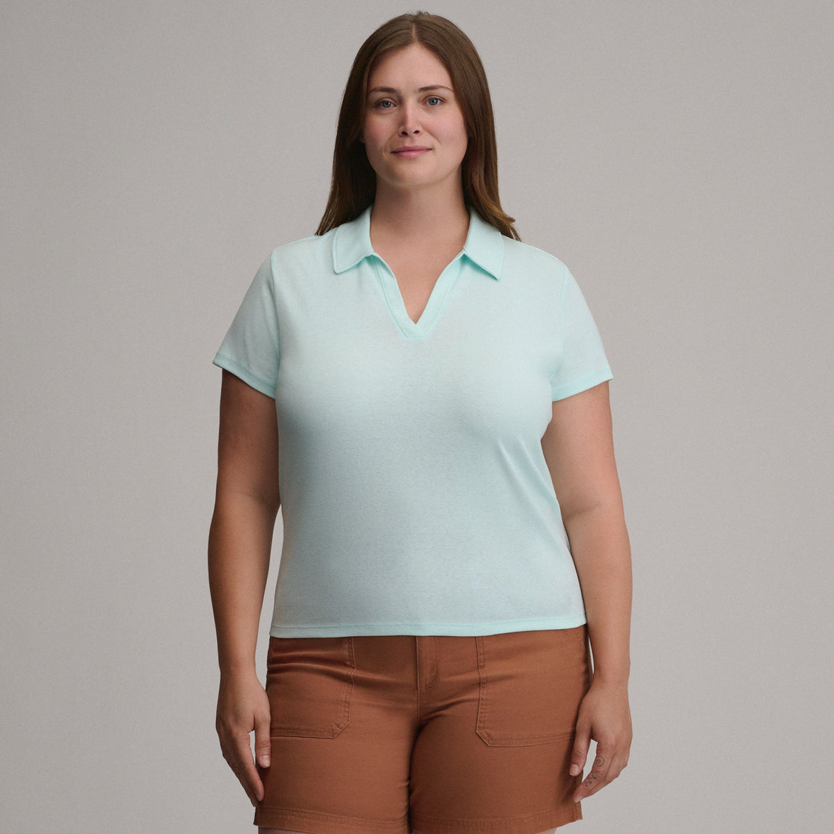 Women's Everyday Short Sleeve Collared Split Neck