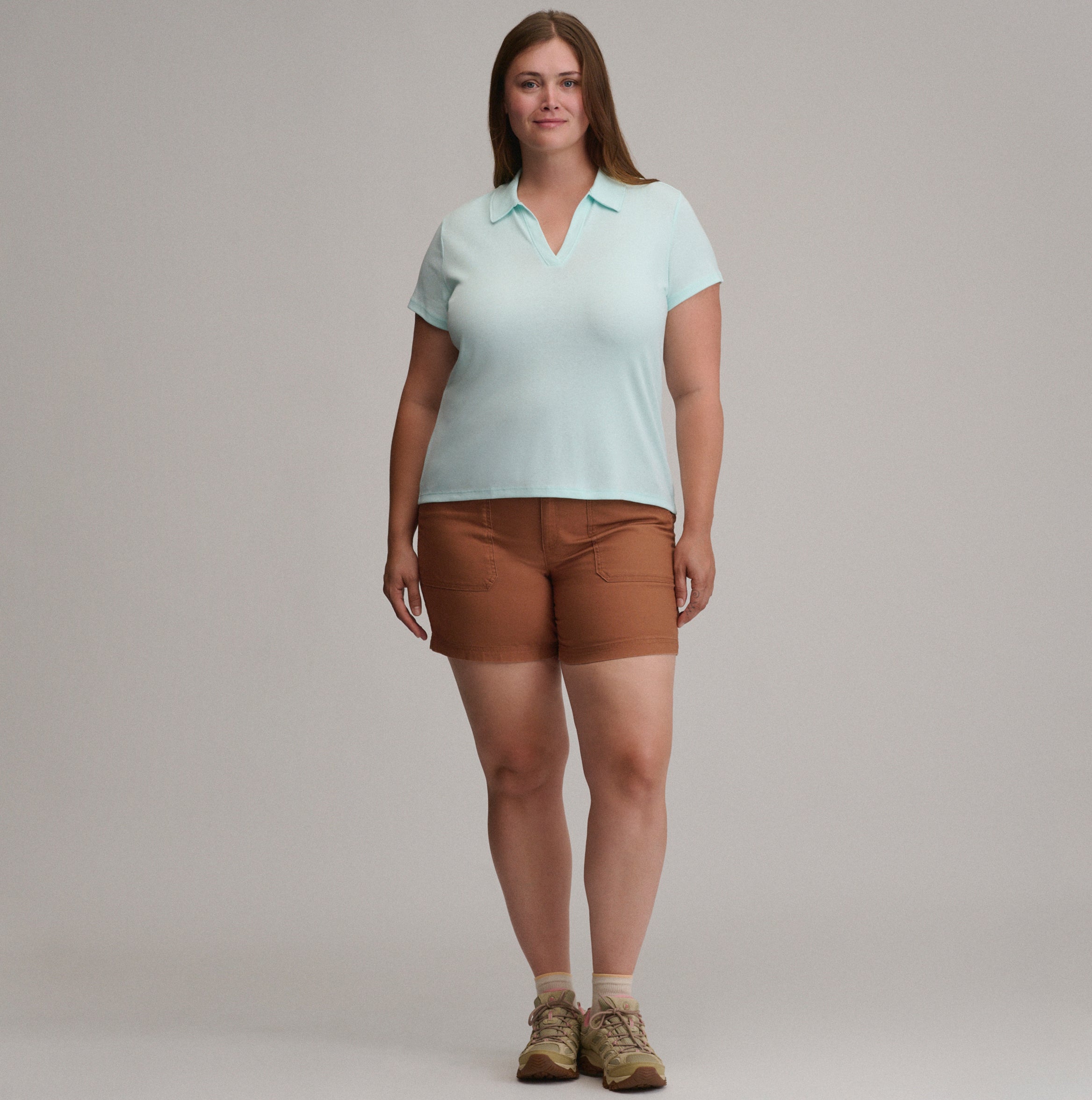 Women's Everyday Short Sleeve Collared Split Neck