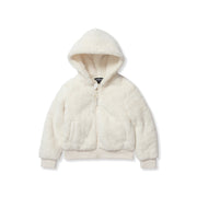 Toddler Quest Fleece Plush Hooded Jacket - EGRET