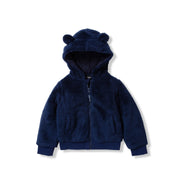 Toddler Quest Fleece Plush Hooded Jacket - NAVY BLUE