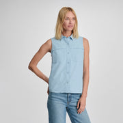 Women's Rainier Ripstop Sleeveless Shirt - Slate Blue