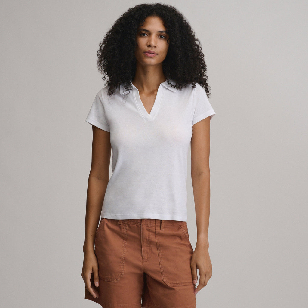 Women's Everyday Short Sleeve Collared Split Neck