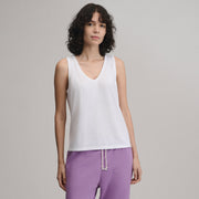 Women's Sunwashed Cotton V-Neck Tank - White