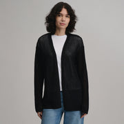 Women's Open-Front Cardigan - Black