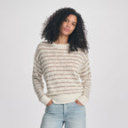 Women's Slub Stripe Crew Neck Sweater