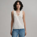 Women's Sunwashed Cotton Tie Front Tank