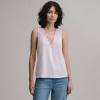 Women's Sunwashed Cotton Tie Front Tank