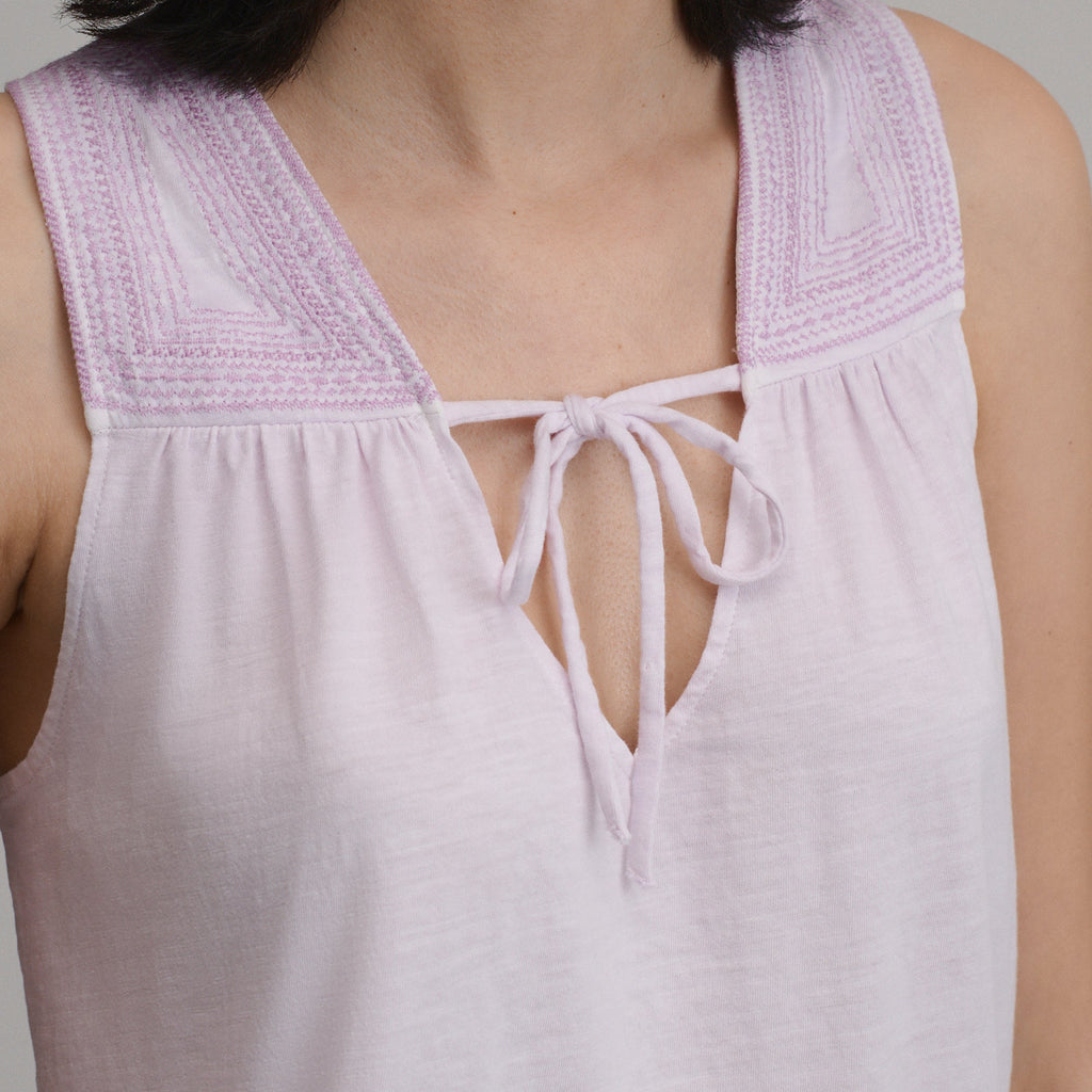 Women's Sunwashed Cotton Tie Front Tank