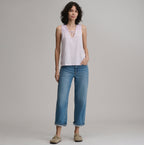 Women's Sunwashed Cotton Tie Front Tank
