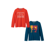 Boys Graphic Long-Sleeve T-Shirt - 2 Pack - MOROCCAN BLUE